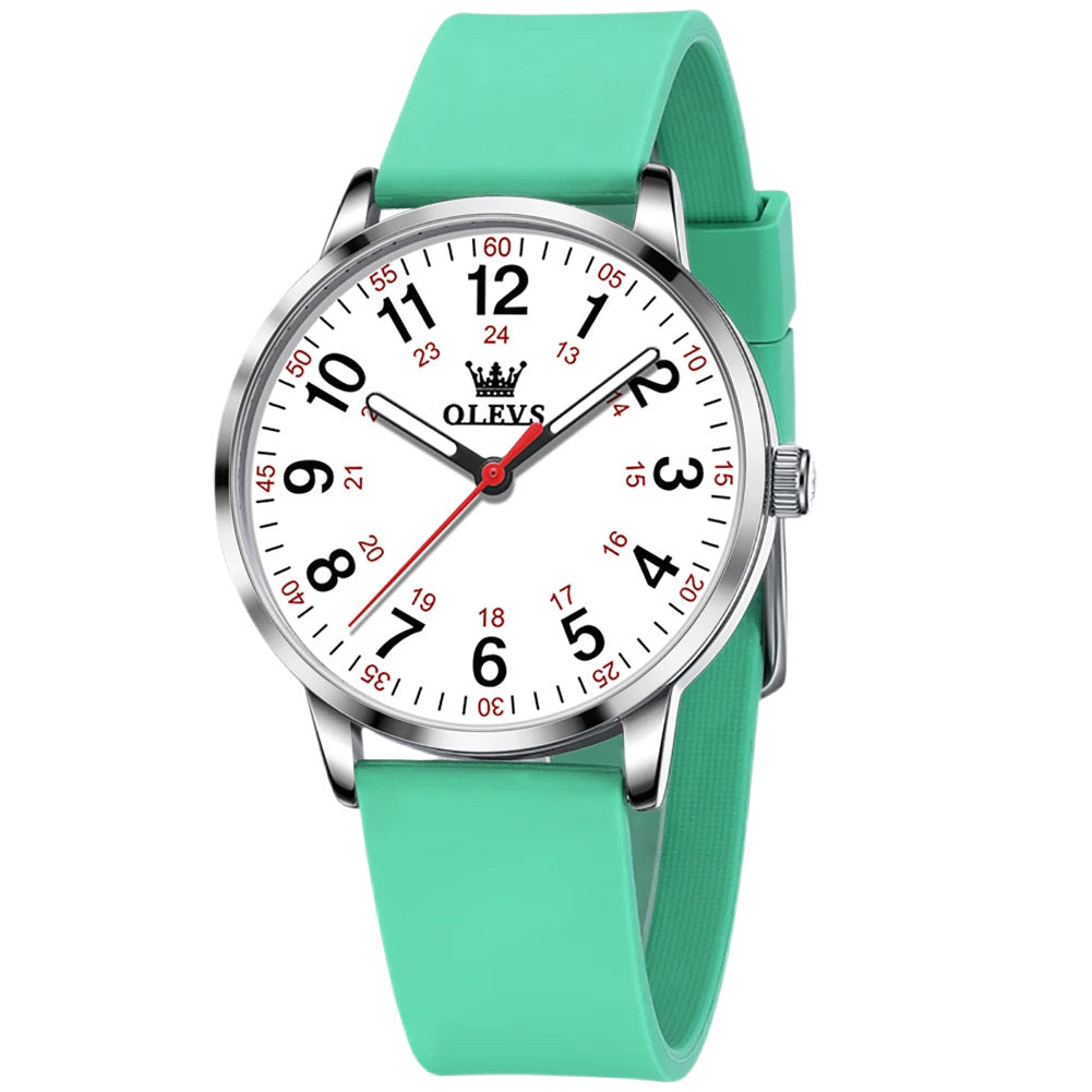Reloj olevs blanco/verde ole-41