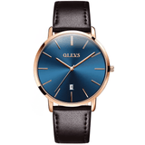 Reloj olevs azul/café ole-8