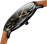 Reloj olevs negro/café ole-9
