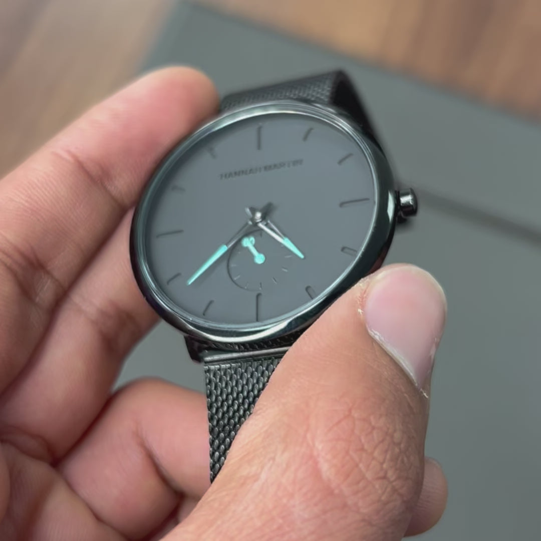 Reloj hanna martin negro/azul han-1