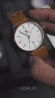 Reloj olevs blanco/café ole-7