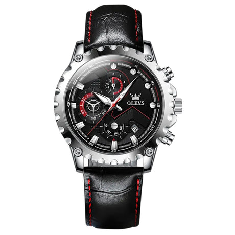 Reloj olevs plateado/negro ole-21